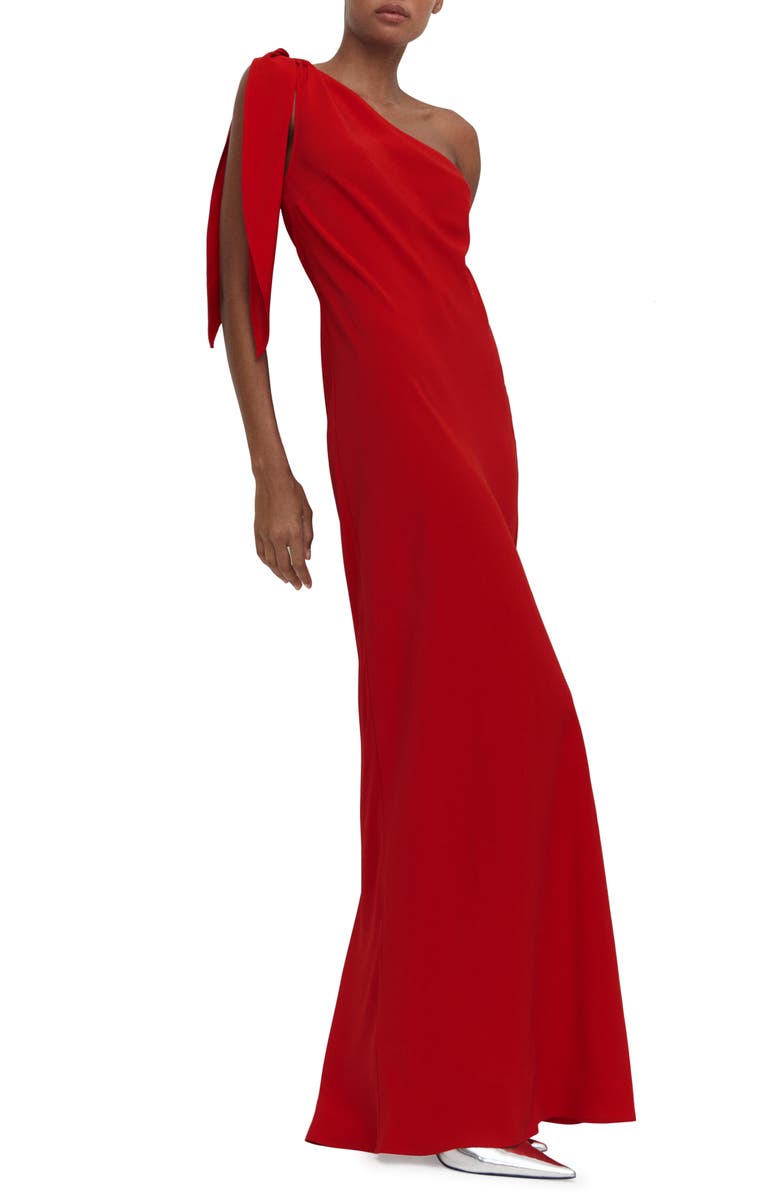 MANGO Asymmetric One-Shoulder Gown, Alternate, color, 