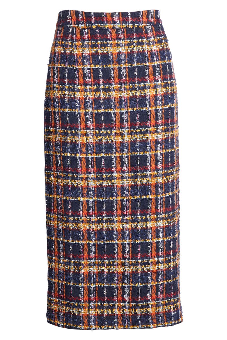 Tweed Pencil Skirt, Alternate, color, NAVY MULTI TWEED