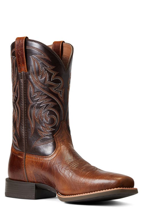 Ariat Sport Herdsman Square Toe Cowboy Boot in Peanut Butter/Chaga Brown 