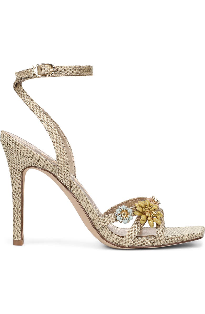 Circus NY by Sam Edelman Bria Flora Ankle Strap Sandal, Alternate, color, Light Natural