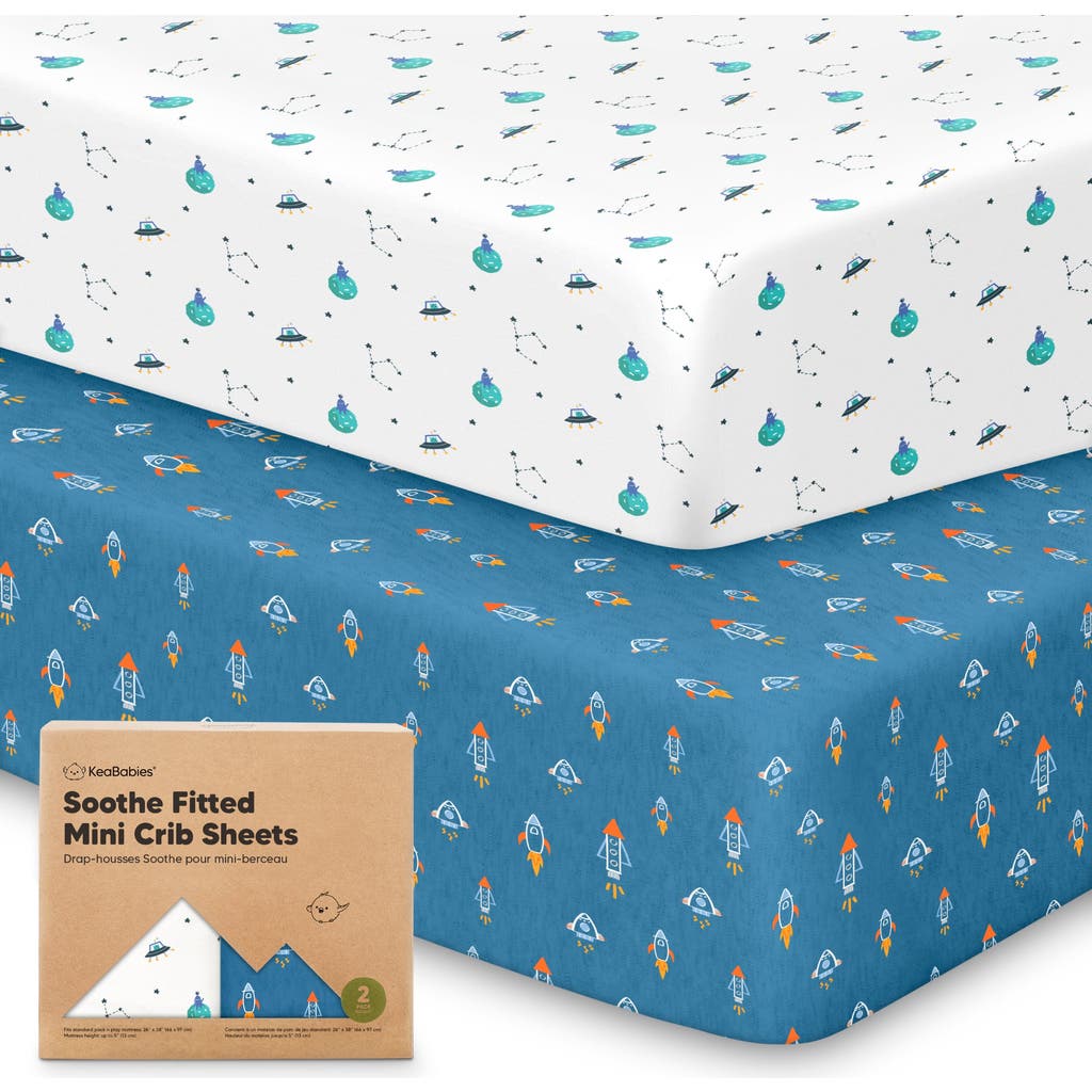 Keababies Soothe Fitted Mini Crib Sheet In Space Quest