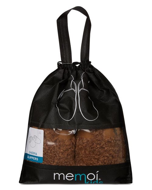 Memoi Little Kids Teddy Faux-ankle Strap Slipper In Brown