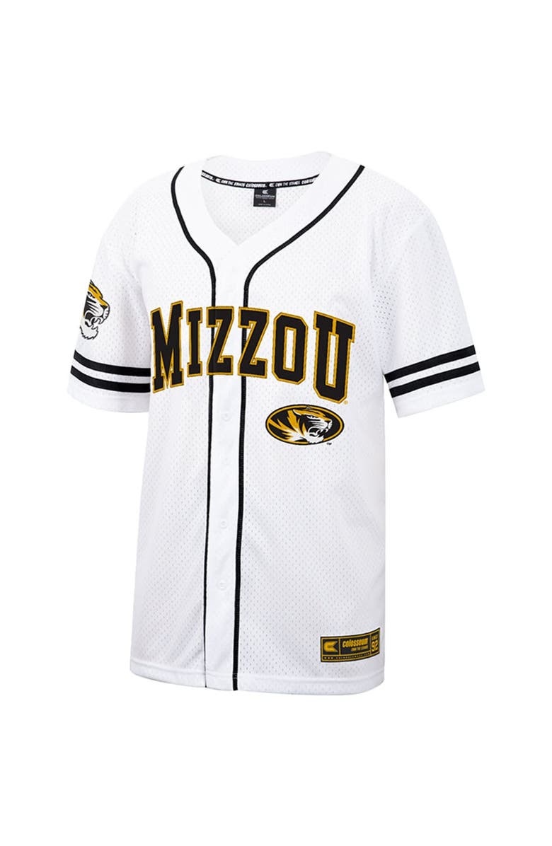 COLOSSEUM Men's Colosseum White Missouri Tigers Free Spirited Mesh Button-Up Baseball Jersey, Alternate, color,