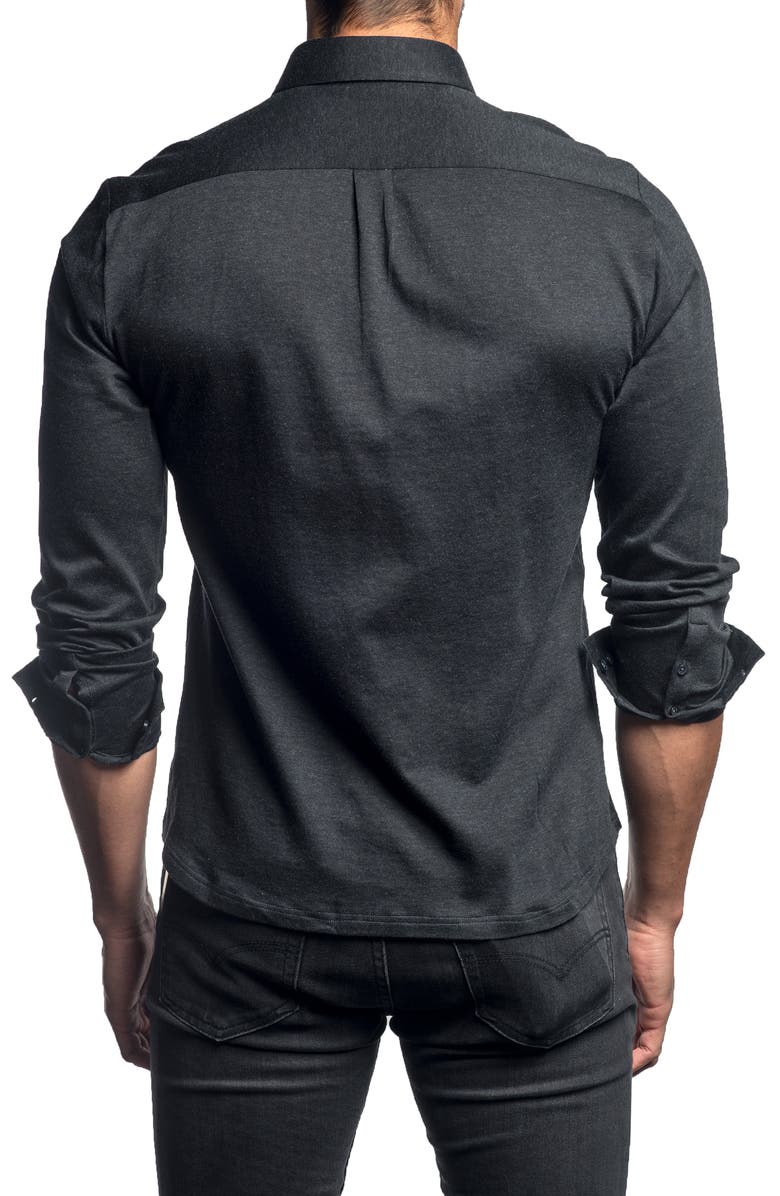 Jared Lang Slim Fit Button-Up Knit Sport Shirt, Alternate, color,