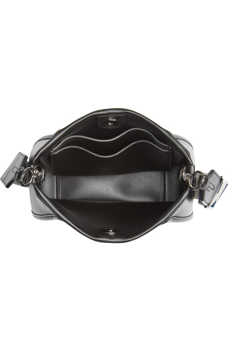 Stella McCartney Mini Embroidered Logo Denim & Faux Leather Crossbody Bag, Alternate, color,