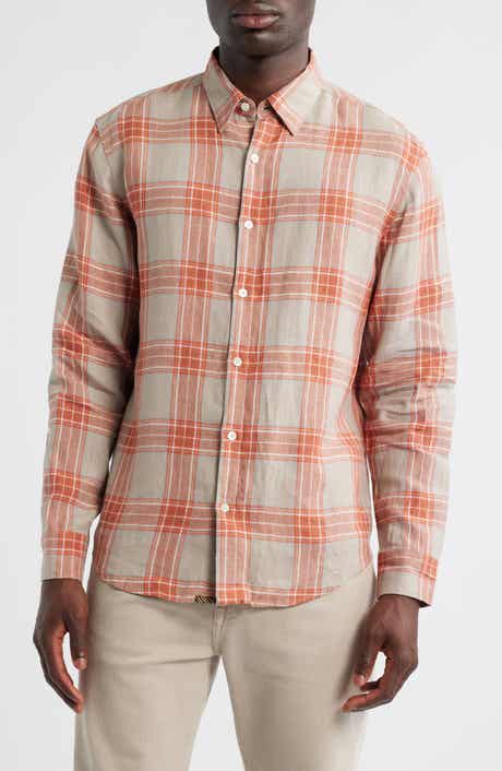 Billy Reid John Standard Fit Plaid Linen Button-Up Shirt