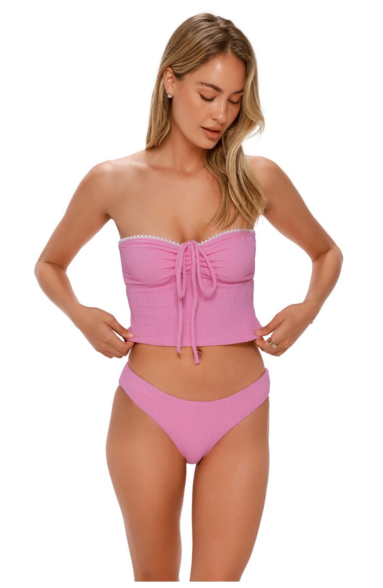 Swim Systems Pom Pom Dolly Crop Top Bikini Swimsuit, Main, color, Cotton Candy Scrunch