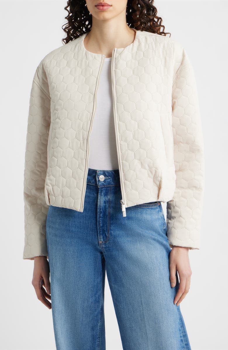 Ilse Jacobsen Honeycomb Quilted Bomber Jacket, Main, color, Kit