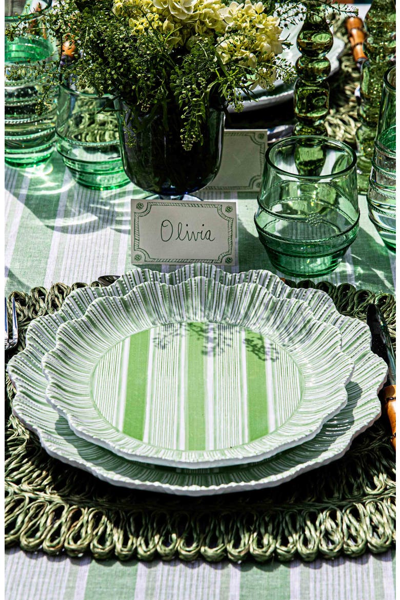 Cabana Set of 4 Melamine Dinner Plates, Alternate, color, SEAGRASS