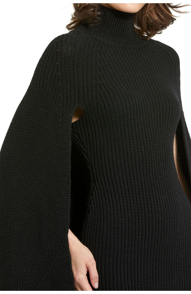 Mac Duggal Turtle Neck Knit Cape Mini Dress, Alternate, color, 