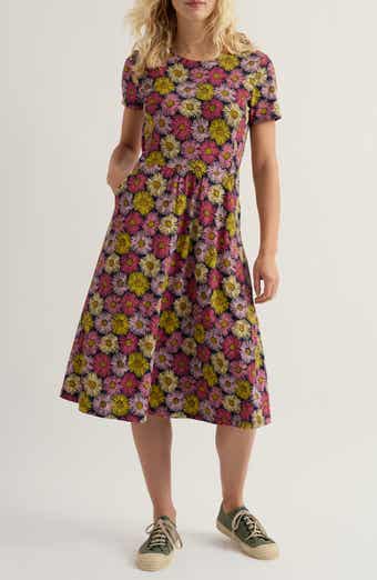 April Stretch Organic Cotton Fit & Flare Dress