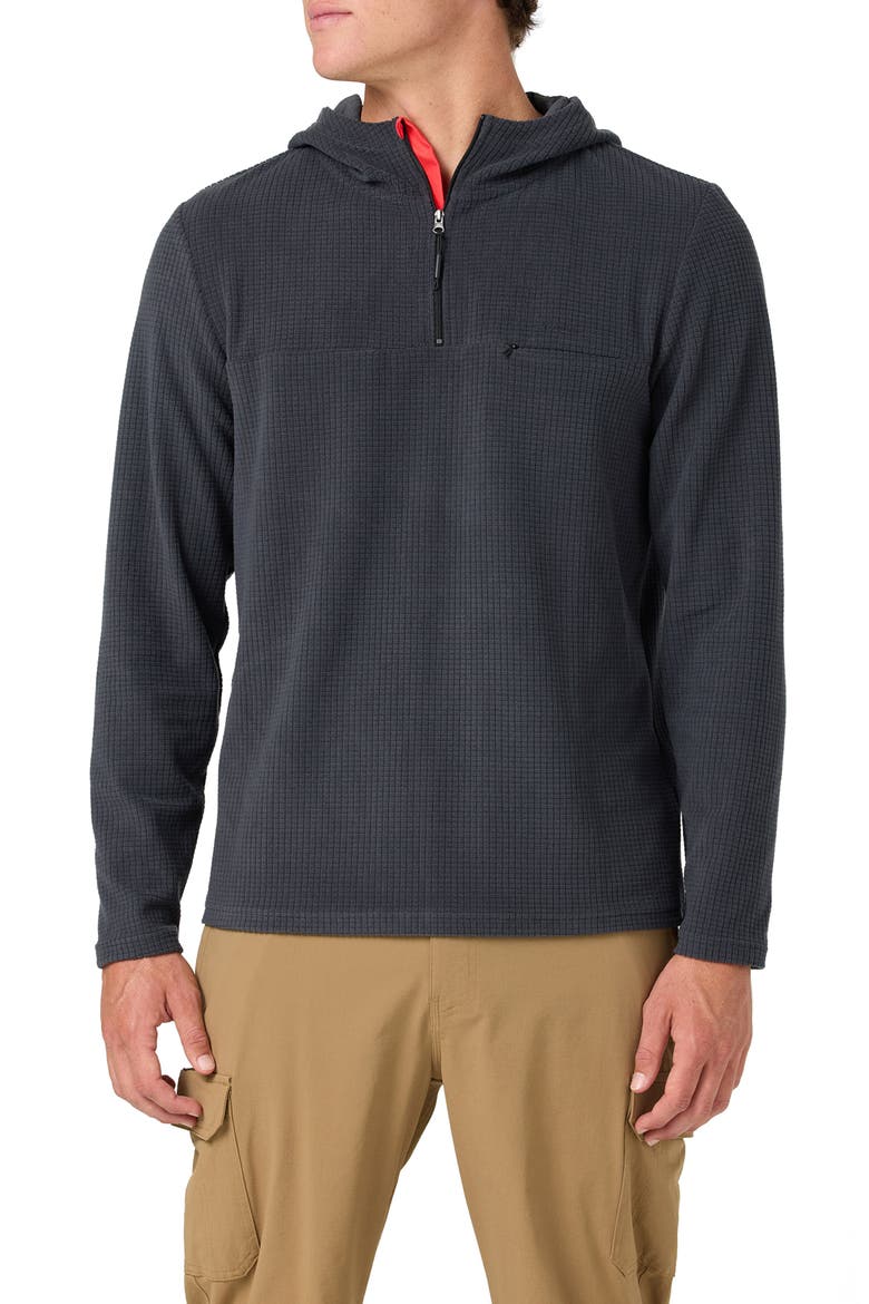 Traveler Textured Fleece Hoodie, Main, color, PHANTOM