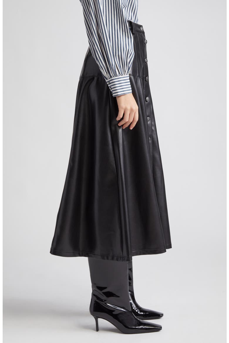 Veena Faux Leather Skirt, Alternate, color, BLACK