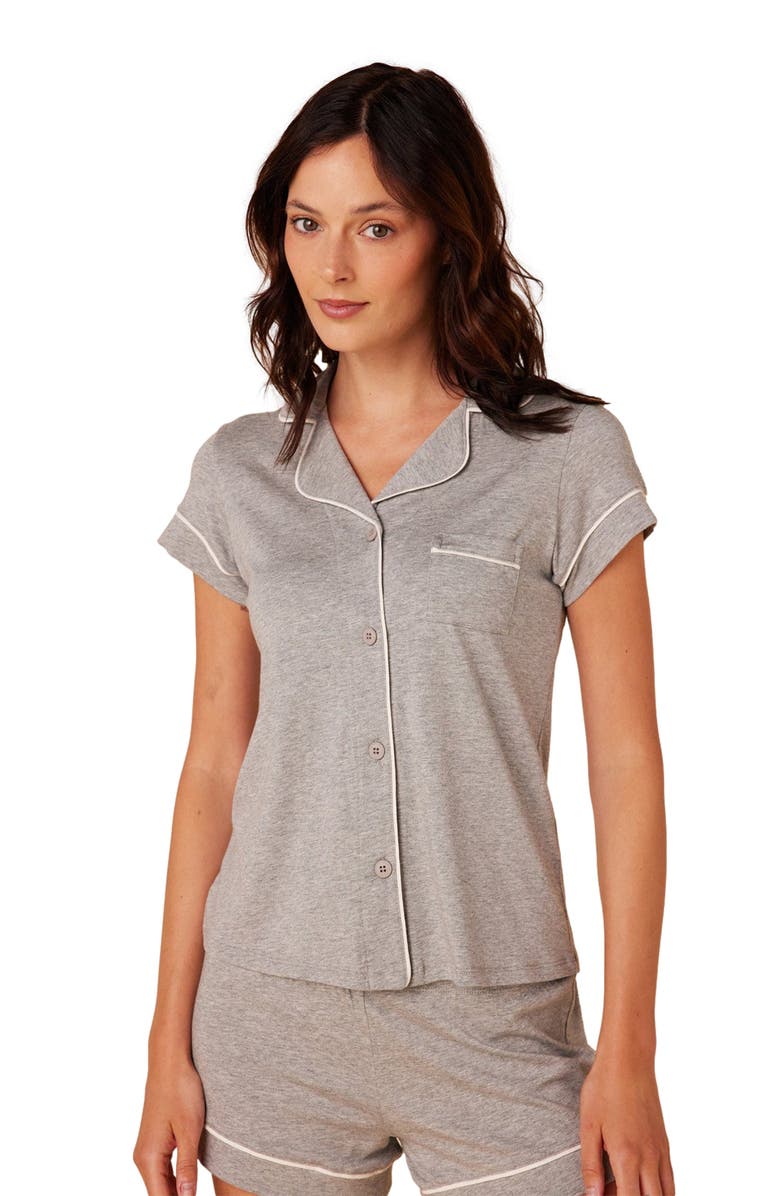 The Cat's Pajamas Pima Knit Short Set, Main, color, Classic Heather Grey