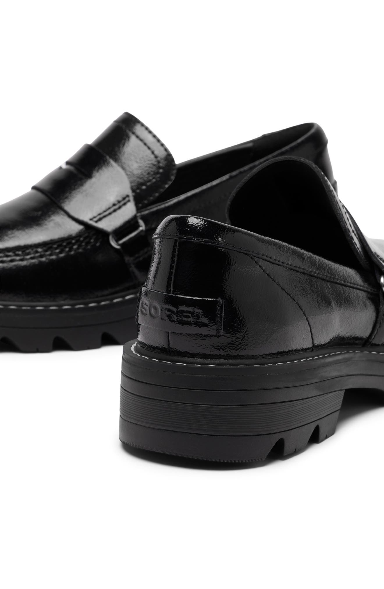 Revel Ave Faux Leather Loafer, Alternate, color, BLACK/ CHALK