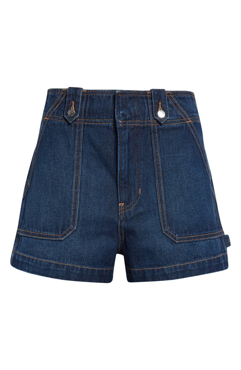 Veronica Beard Graham High Waist Denim Carpenter Shorts, Alternate, color, Bright Blue