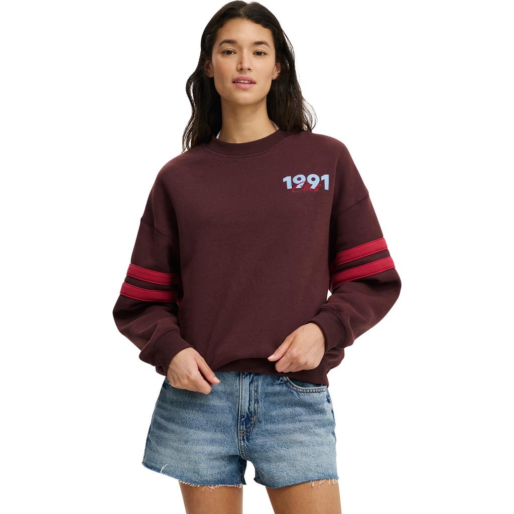 Cotton On Graphic Crew Sweatshirt In Brown