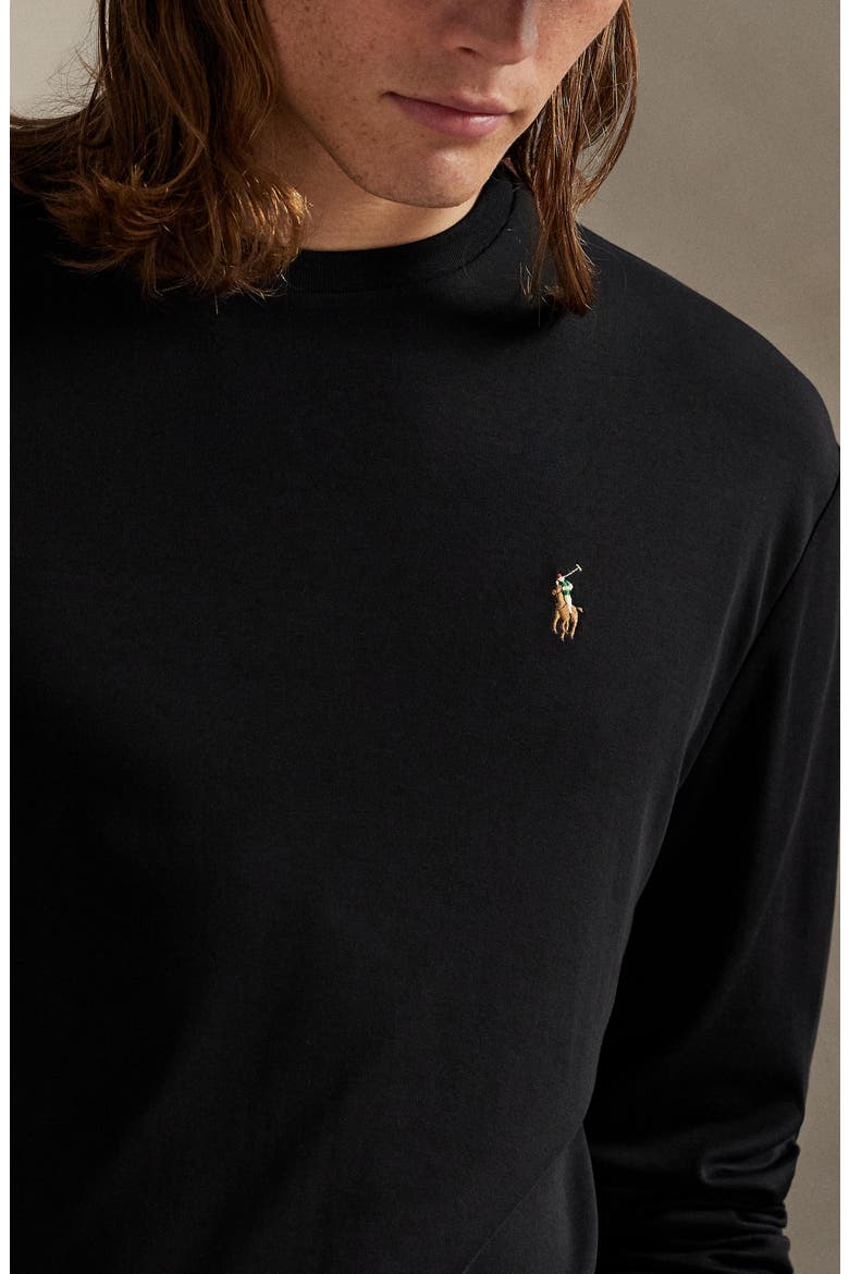 Classic Fit Long Sleeve Cotton T-Shirt, Alternate, color, POLO BLACK