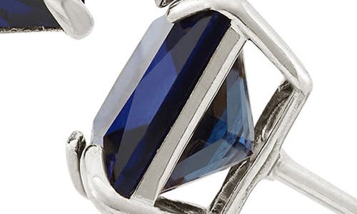 Fuzion Creations Princess Cut Stud Earrings In Sapphire