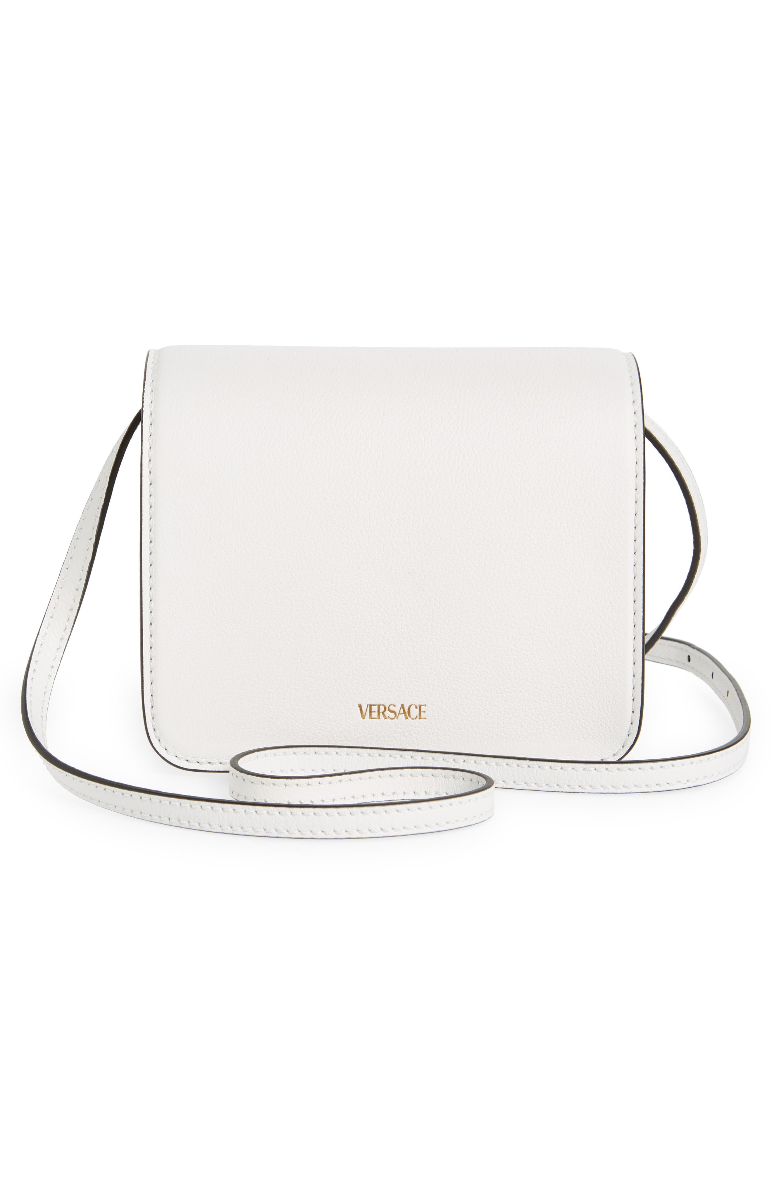 Versace La Medusa Leather Shoulder Bag, Alternate, color, 