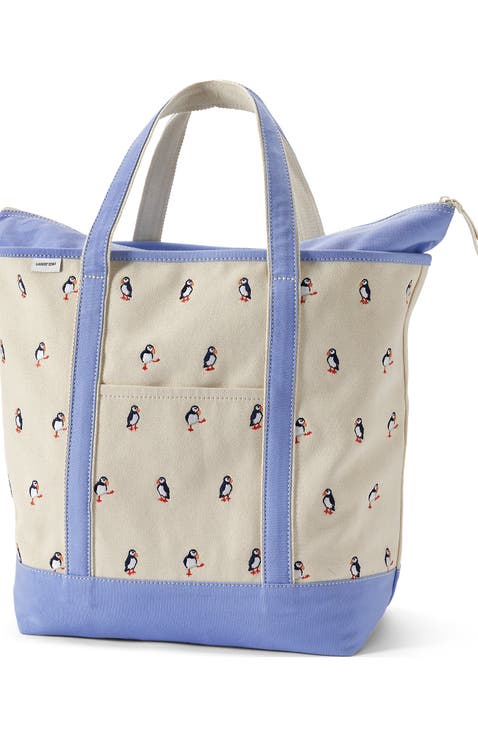 Zip Top Canvas Tote Bag