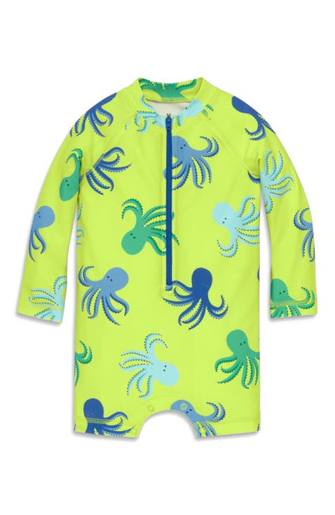 Baby One-Piece Rash Guard In Ocean Pals
