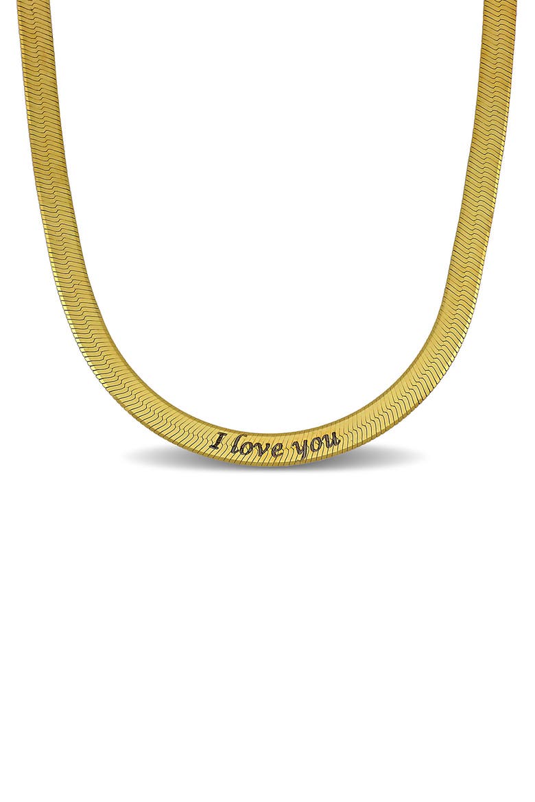 Engraved Herringbone Chain Necklace, Main, color, GOLD
