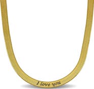 DELMAR Engraved Herringbone Chain Necklace