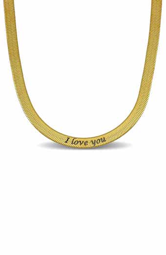 Engraved Herringbone Chain Necklace