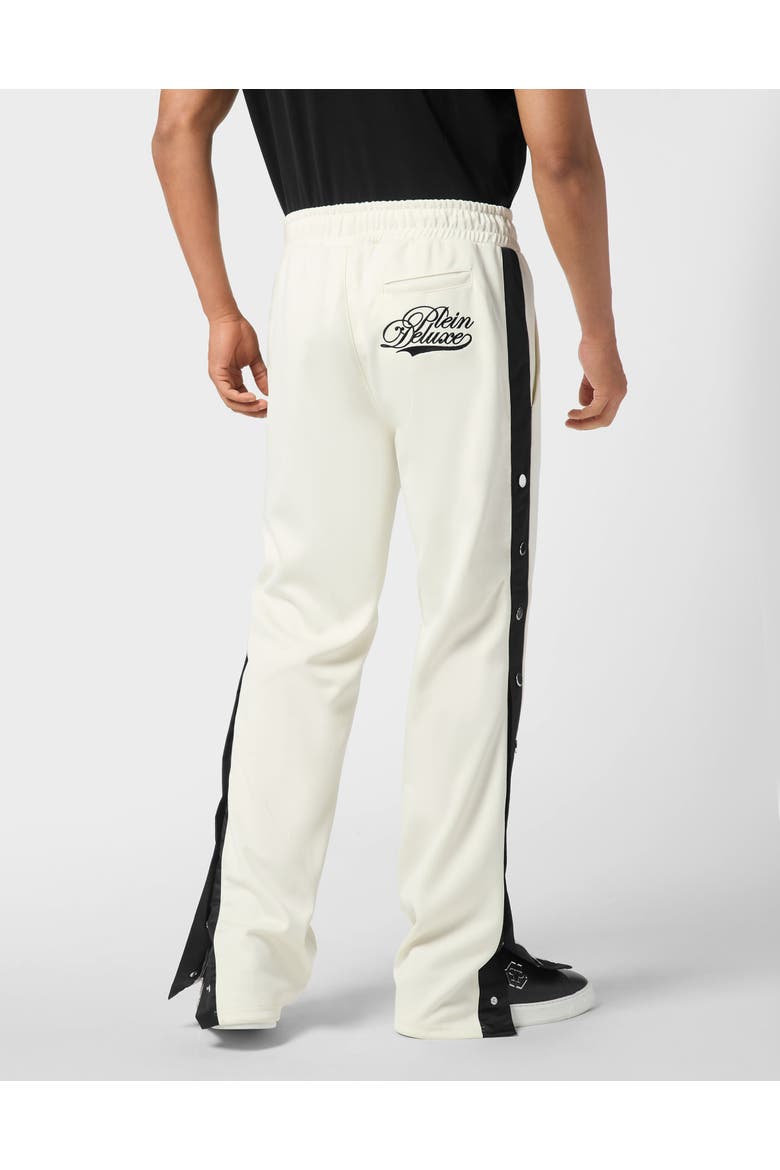 Buttoned-Up Tracksuit Trousers Plein Deluxe Signature Men, Alternate, color, OffWhite