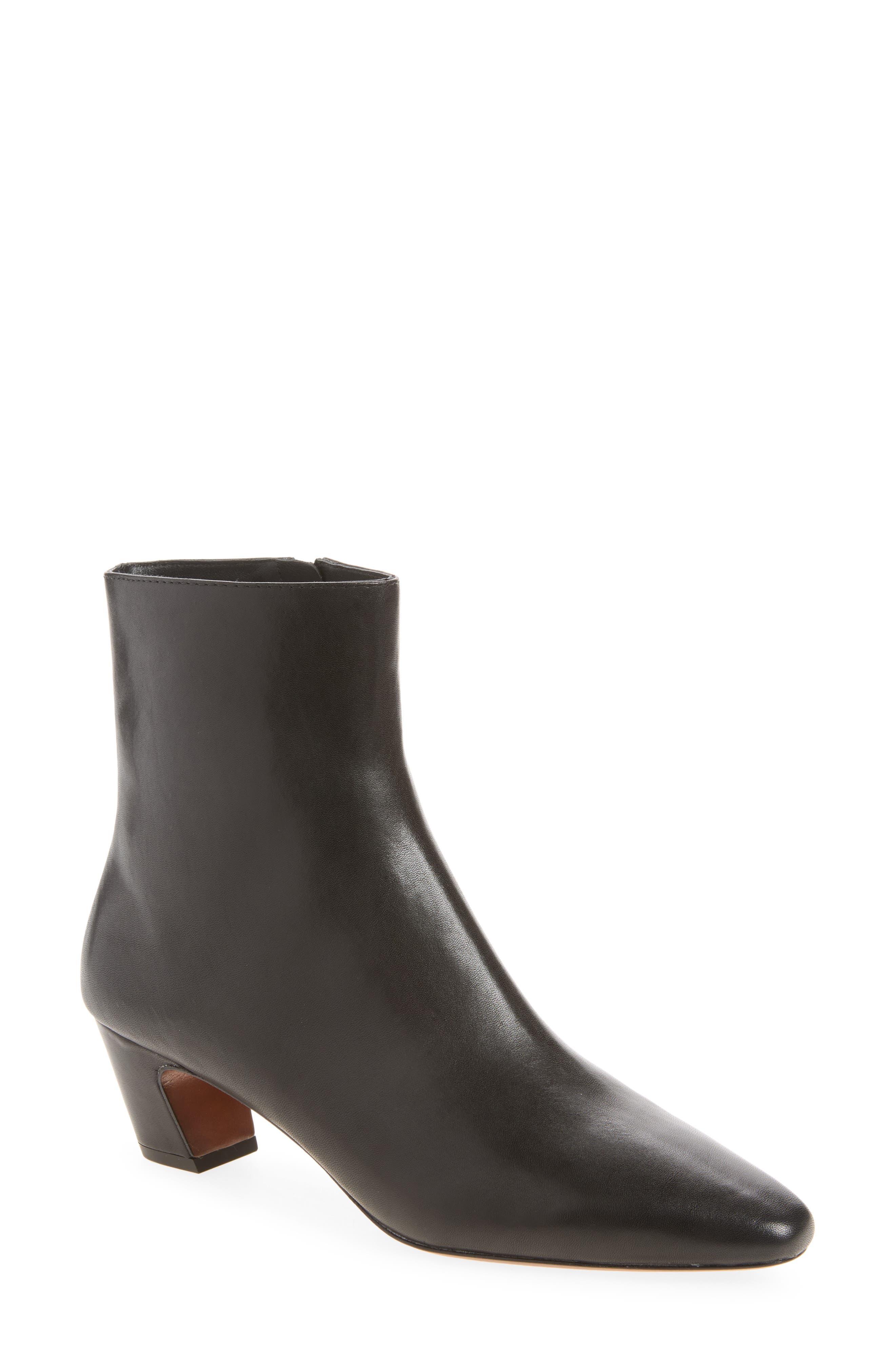 Harper Leather Bootie, Main, color, BLACK