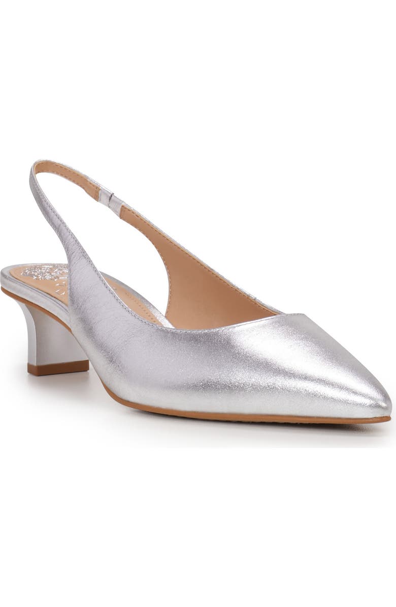 Vince Camuto Pilar Slingback Kitten Heel Pump, Main, color, Silver