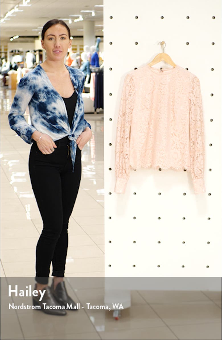 Bishop Sleeve Scalloped Lace Top, sales video thumbnail