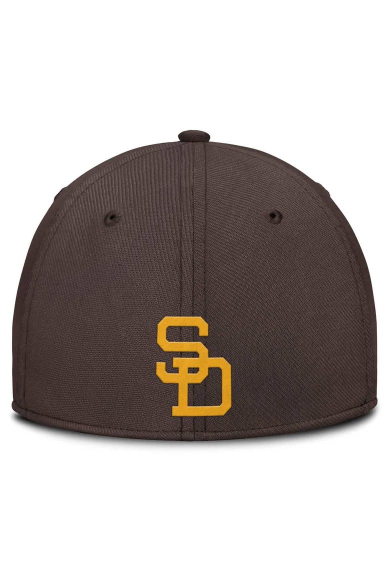 Men's Nike Gray/Brown San Diego Padres Rise Swoosh Performance Flex Hat, Alternate, color, Gray