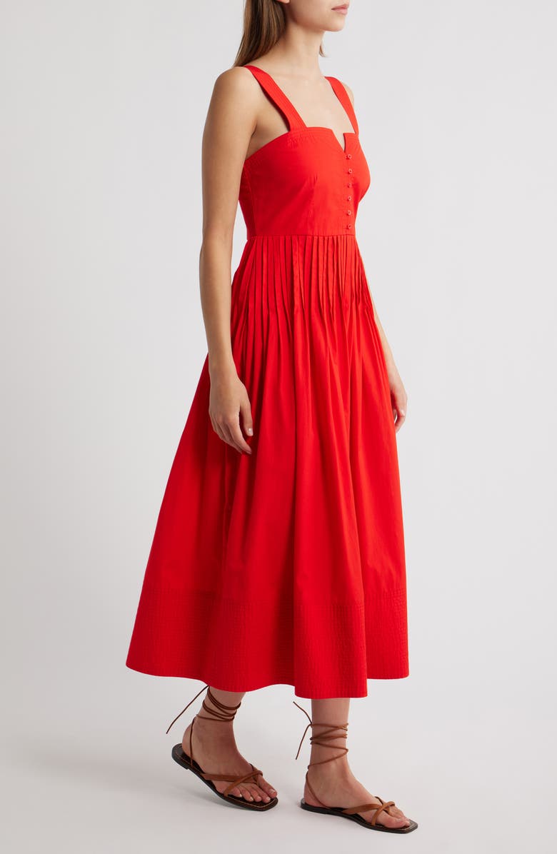 THE GREAT. The Day Break Pleated Sleeveless Maxi Dress, Alternate, color, 