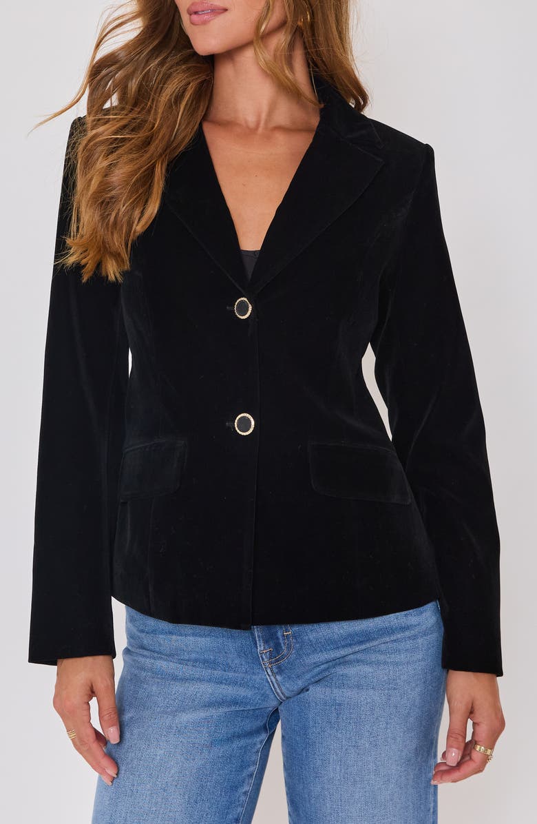 VICI Collection Polished Way Velvet Blazer, Main, color, Black