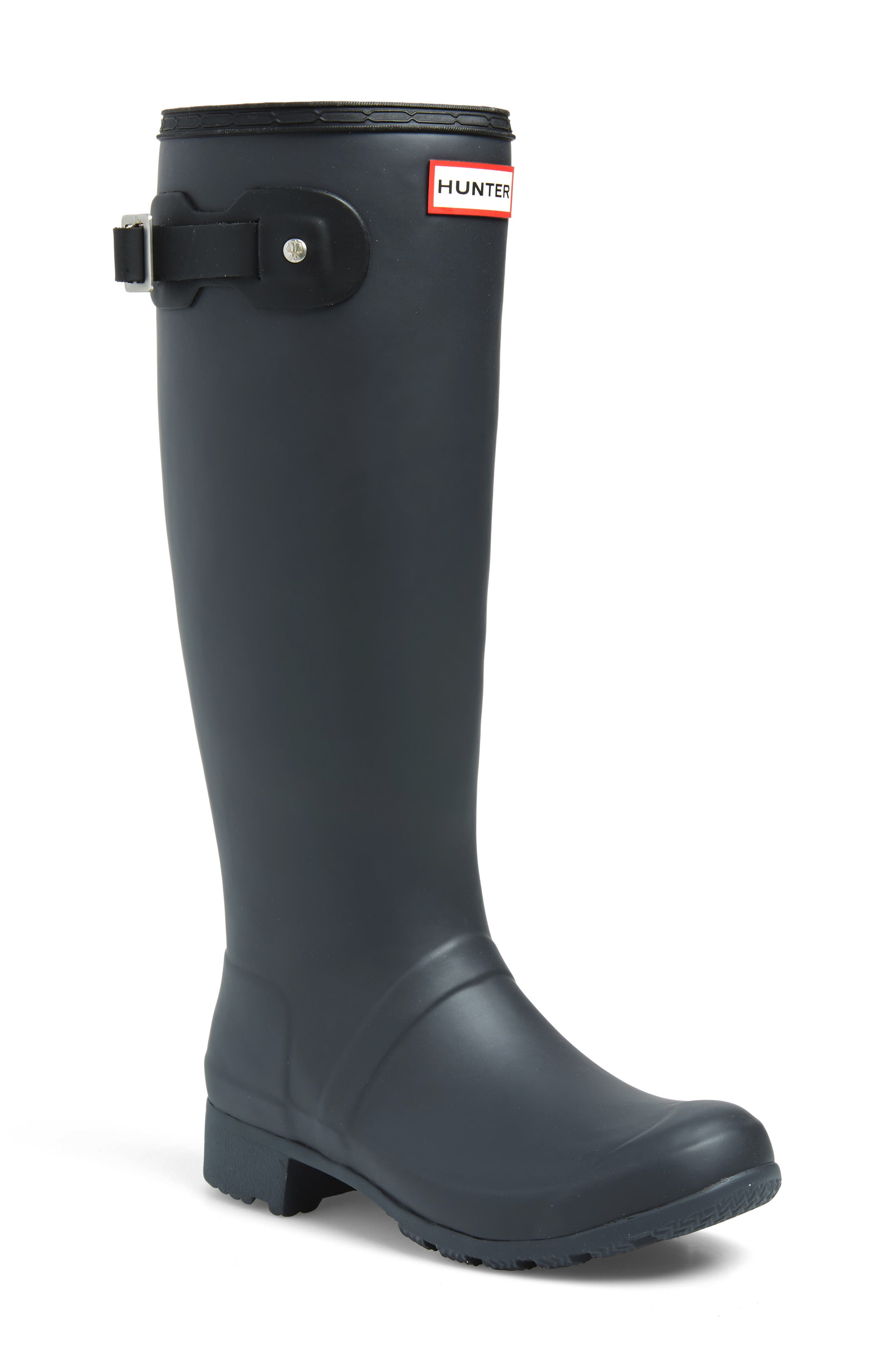 Hunter 'Tour' Packable Rain Boot, Main, color, Luna/ Black