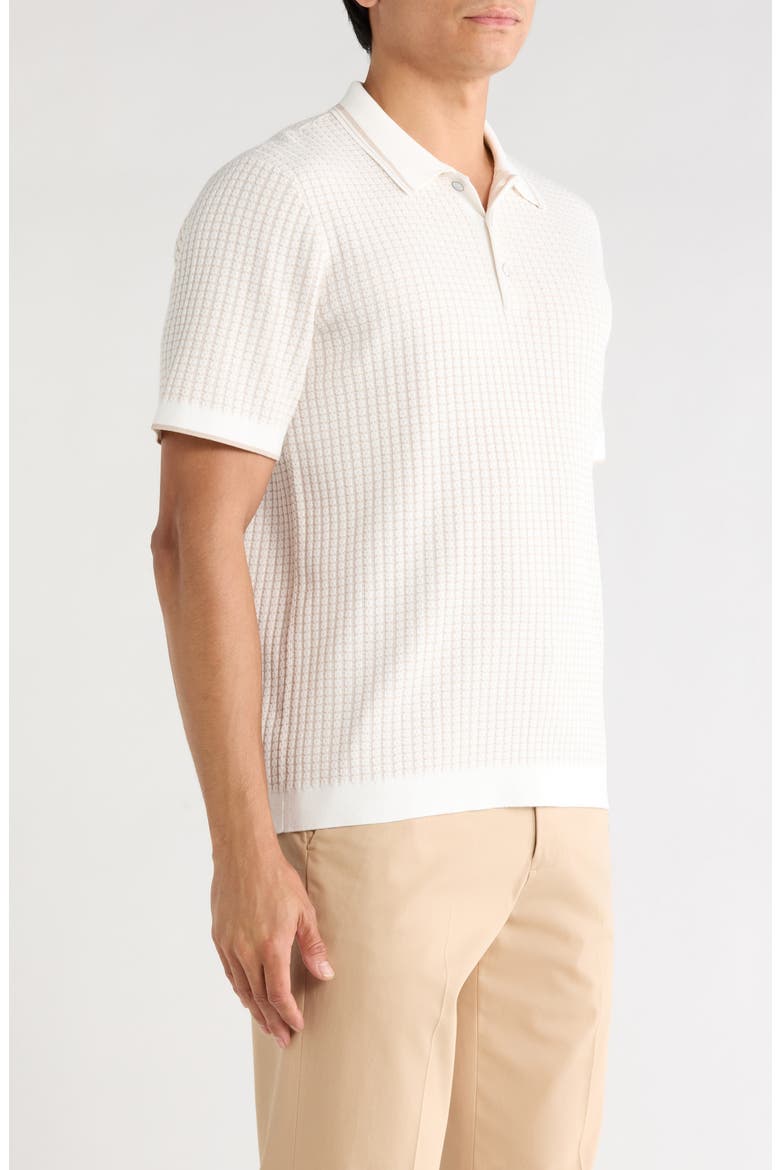 Harvey Rib Polo Sweater, Alternate, color, CHALK