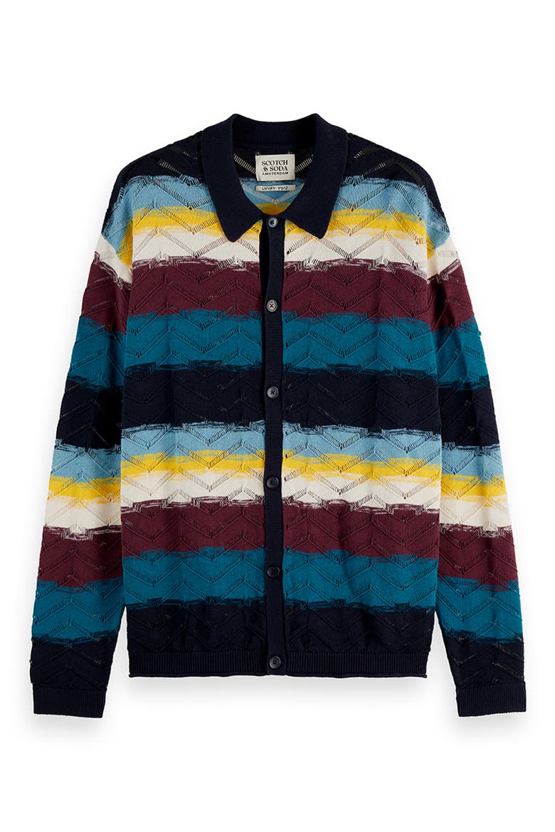 Stripe Open Knit Cardigan, Alternate, color, EL COSMICO STRIPE