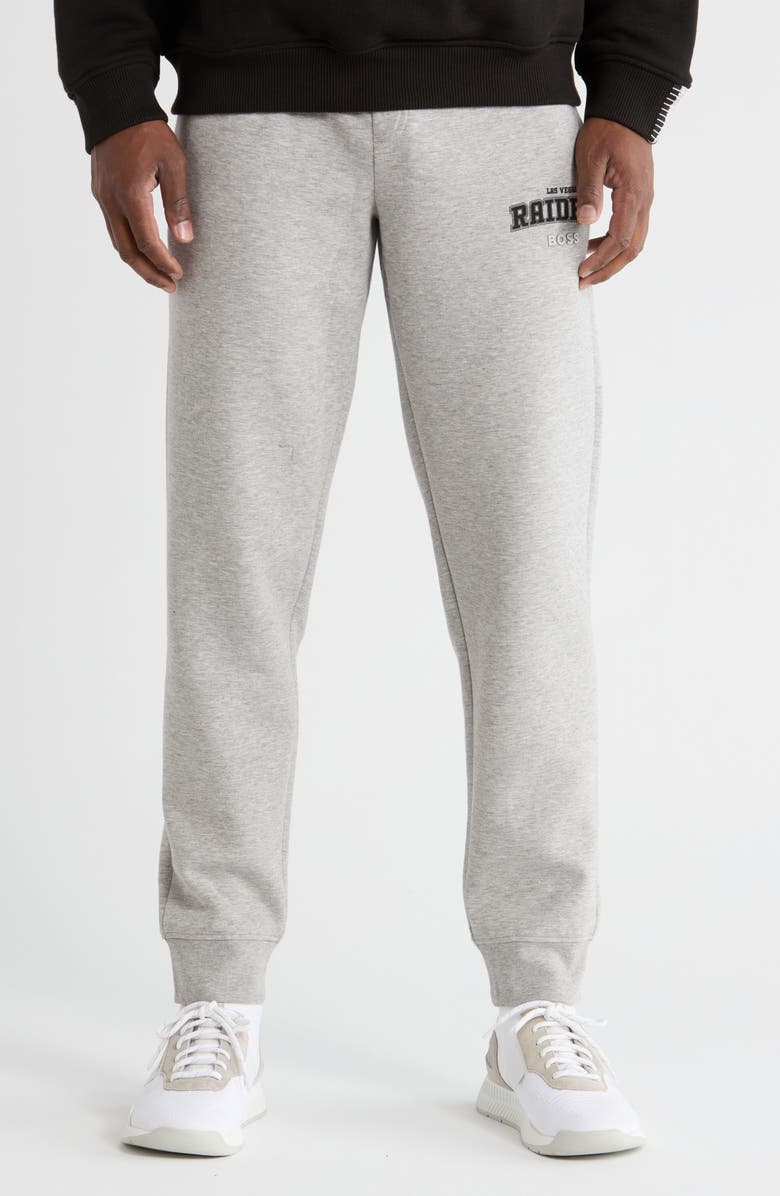 BOSS Sanders Las Vegas Raiders NFL Joggers, Main, color, Silver