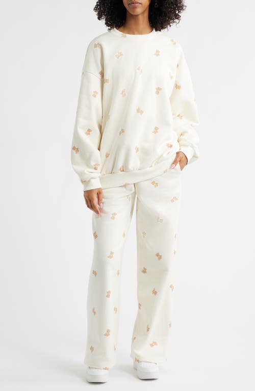 Happy Camp3r Dreams Wide Leg Sweatpants In White