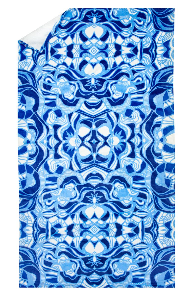 Rochelle Porter Whirled Abstract Print Cotton Beach Towel, Main, color, 