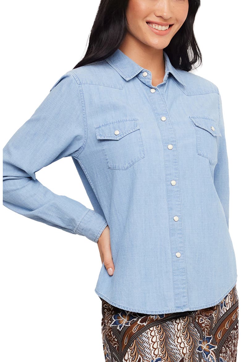 Western Denim Button-Up Shirt, Alternate, color, DENIM