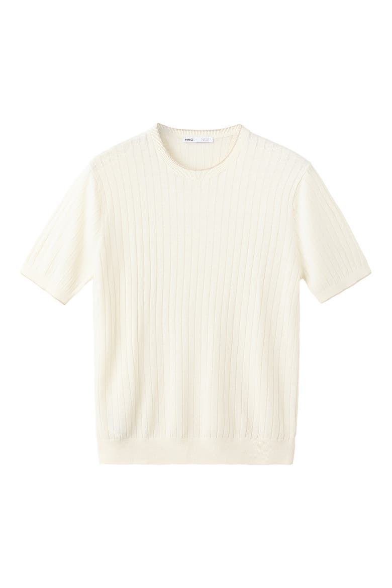 Linen Blend Rib T-Shirt, Alternate, color, OFF WHITE