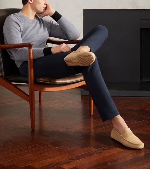 Jack Erwin Parker Suede Casual Driving Loafer In Brown