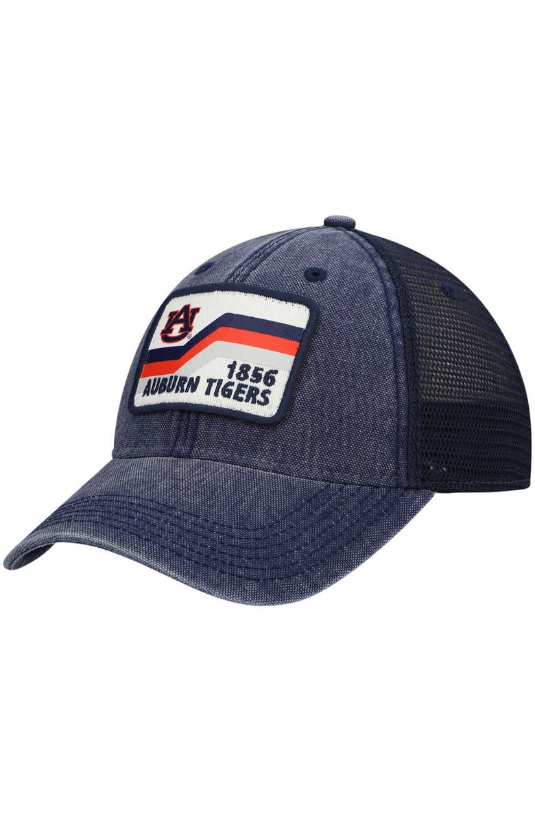 LEGACY ATHLETIC Men's Navy Auburn Tigers Sun & Bars Dashboard Trucker Snapback Hat, Main, color, Navy