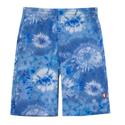 Soft Stretch UPF 50+ Recycled Polyester Below-the-Knee Printed Swim Board Shorts (Adult)