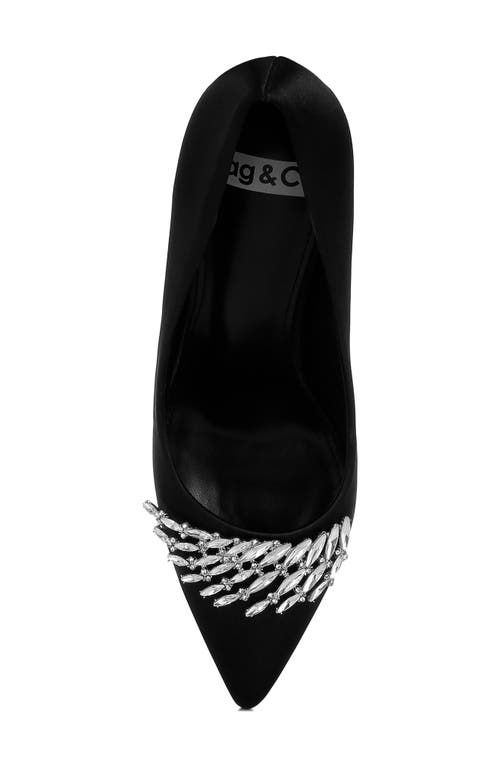 Rag & Co Rhodolia Diamente Brooch Pump In Black