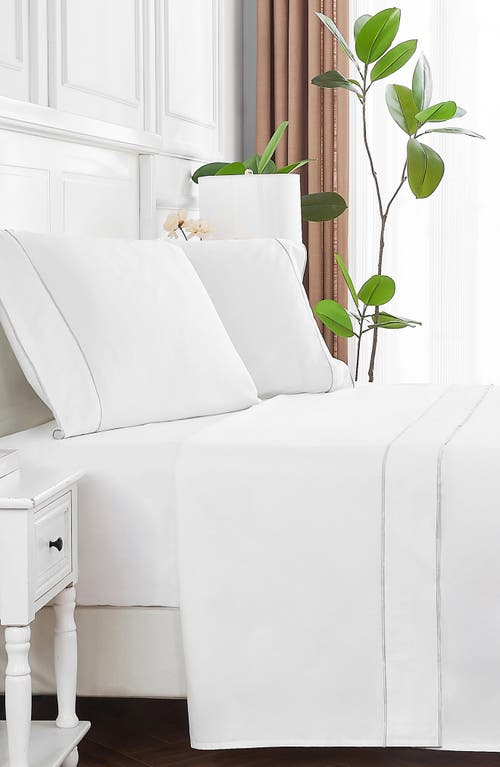 Melange Home Framed 600 Thread Count Sateen Sheet Set In White