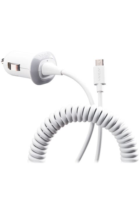 Essentials by Ventev 10W dash 121c Car Charger with Connected Micro USB Cable